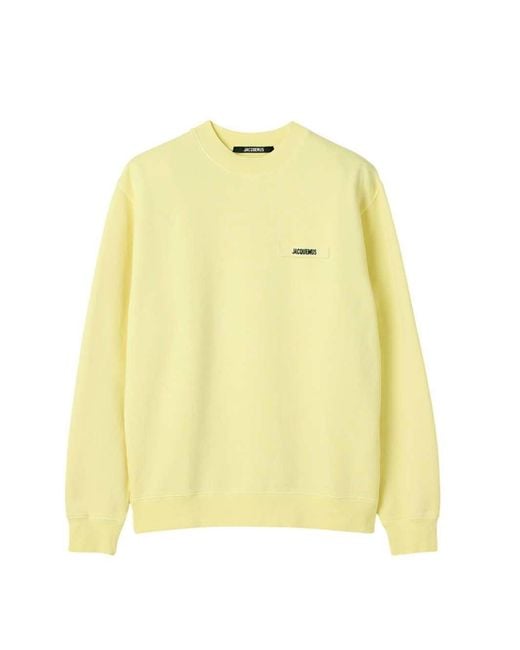 Jacquemus Yellow Logo-Patch Sweatshirt for men