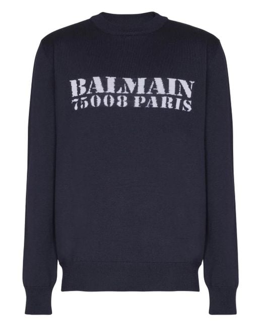 Balmain Blue Stamp Jumper for men