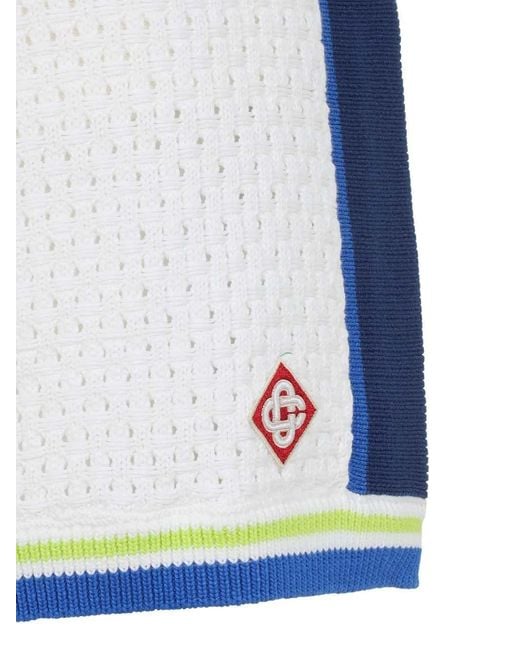 Casablanca White Striped Shorts for men