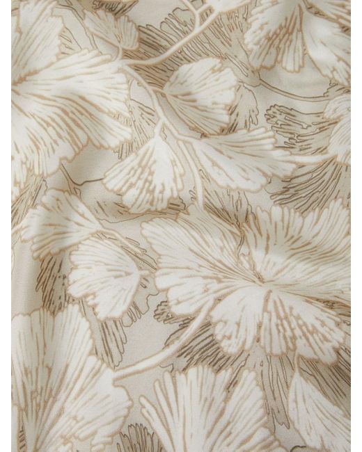 Brunello Cucinelli Natural Silk Printed Foulard