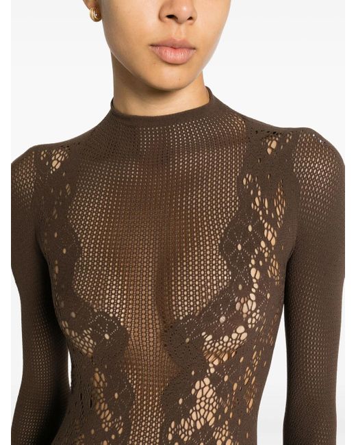 Body con pizzo di Wolford in Brown