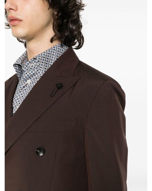 Lardini Brown Double-Breasted Suit for men