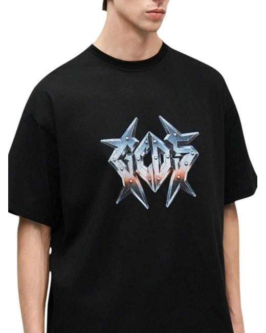 Gcds Black Graphic T-Shirt for men