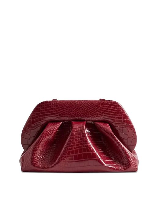 THEMOIRÈ Red Tia Crocodile-Effect Clutch