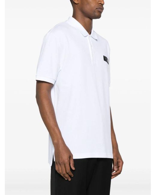 Moschino White Polo Shirt With Patch for men