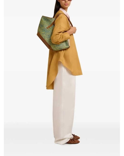 Marni Green Two-Tone Tote Bag