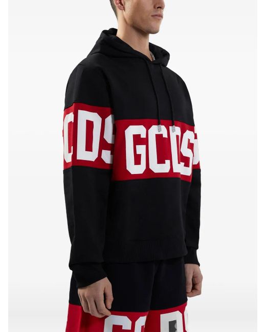 Felpa Con Logo E Cappuccio di Gcds in Red da Uomo