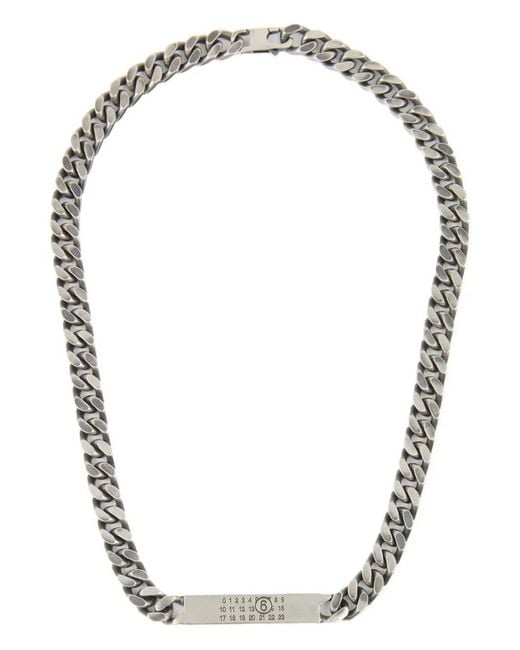 MM6 by Maison Margiela Metallic Logo Necklace for men
