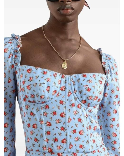 Dolce & Gabbana Blue Floral Dress