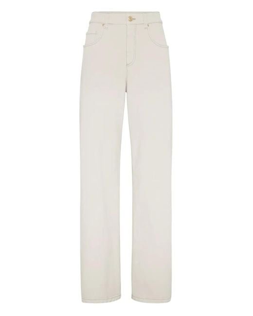 Brunello Cucinelli White Straight Jeans
