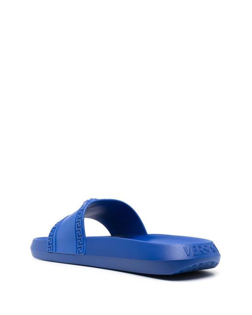 Versace Blue Medusa Head Slide Sandals for men