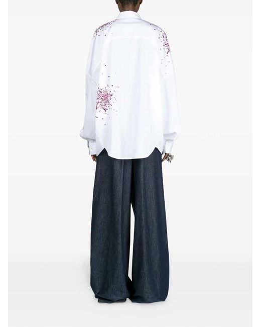 Dries Van Noten White Shirt With Decoration