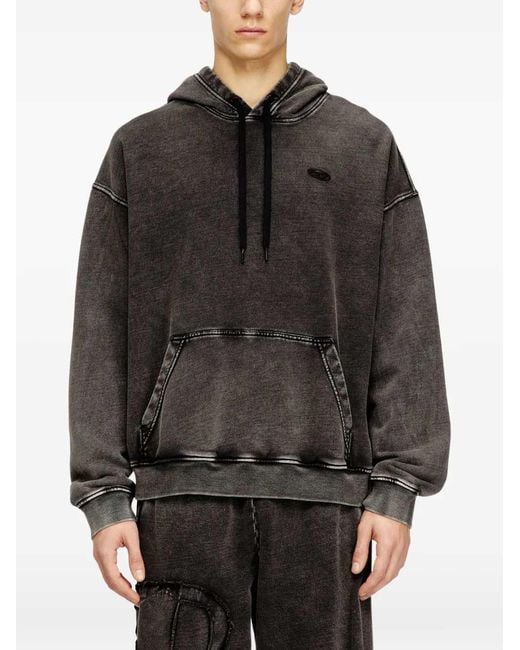 DIESEL Black S-Boxt-Hood-Den Felpa for men