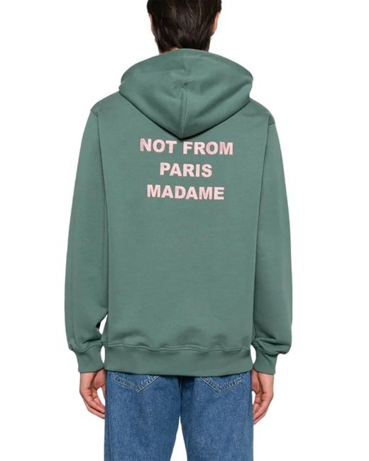 Drole de Monsieur Green Sweatshirt With Written Embroidery for men