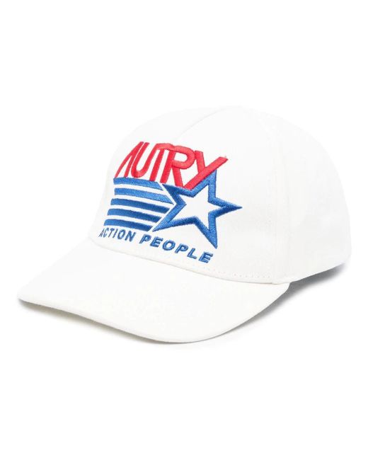 Autry White Baseball Cap With Embroidered Logo