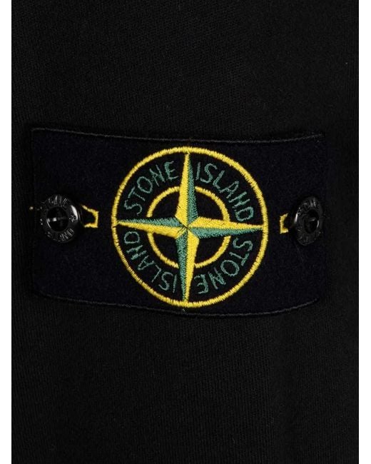 Stone Island Black Sweatshirt With Appliqué for men