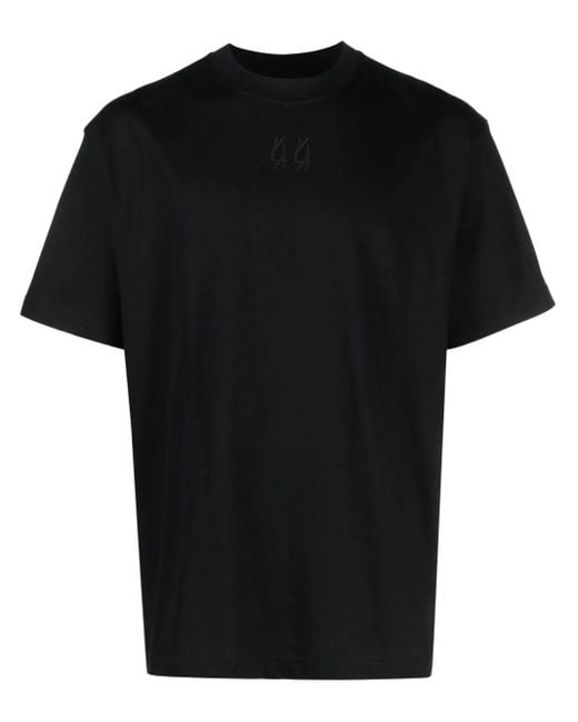 44 Label Group Black Gaffer T-Shirt With Embroidery for men