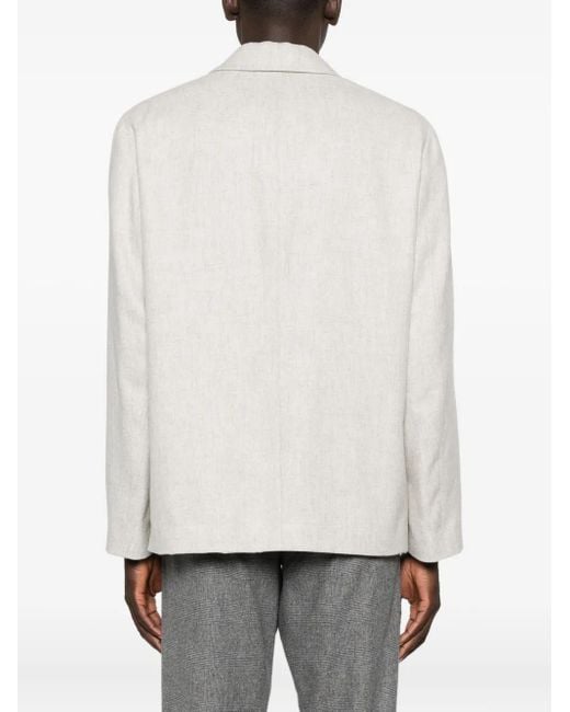 Lardini White Jacket With Patch Pockets for men