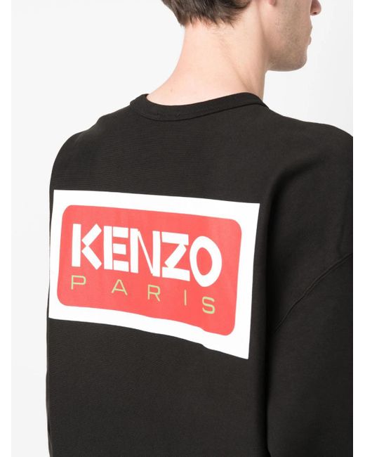 KENZO Black Sweatshirt With Paris Logo Print for men