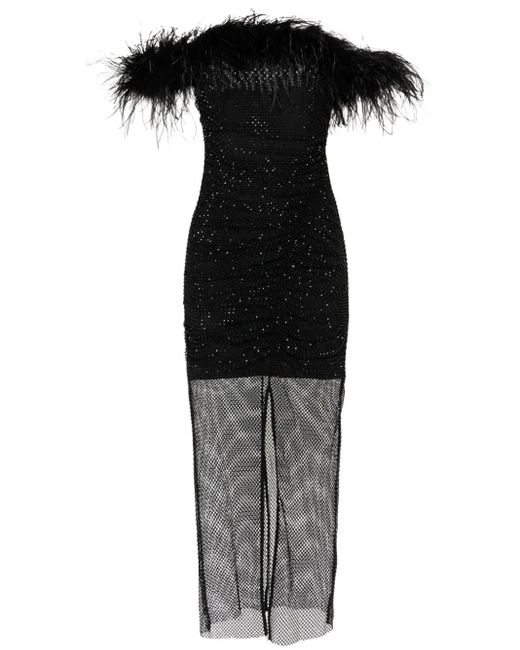 Self-Portrait Black Dress With Feather Edge