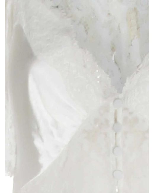 Self-Portrait White Long Dress With Buttons