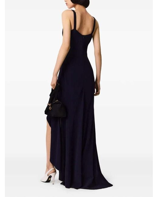 Stella McCartney Blue Asymmetric Dress With Ruffles
