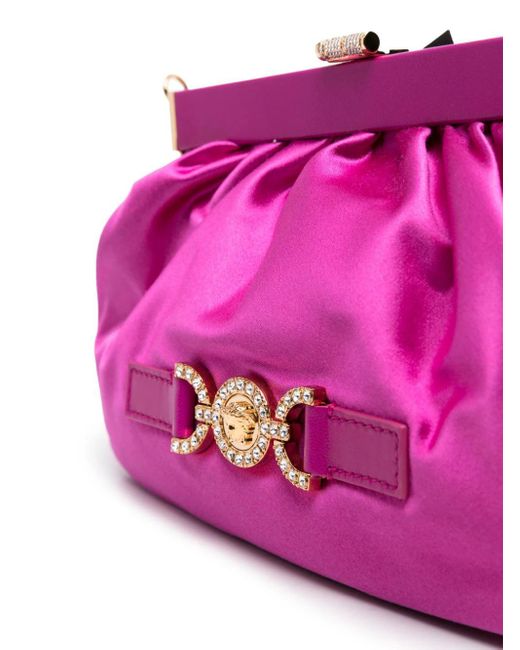 Versace Pink Clutch Bag With Medusa Plaque