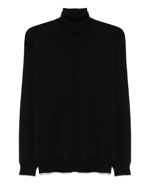 Lardini Black Wool Turtleneck Sweater for men