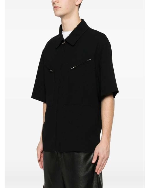 Givenchy Black Zip-Up Shirt Jacket