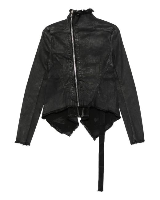 Rick Owens Black Asymmetrical Zip Jacket