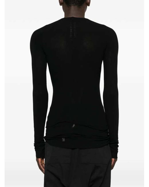 Rick Owens Black Rib Ls Tshirt for men