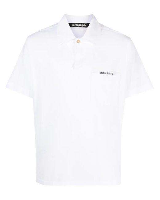 Palm Angels White Sartorial Tape Polo Shirt for men