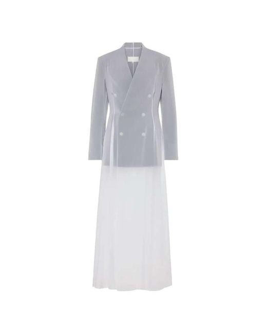 Maison Margiela White Long-Sleeved Midi Dress