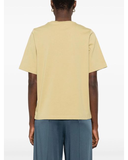 T-shirt con stampa Fox di Maison Kitsuné in Yellow