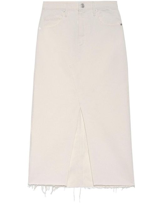 FRAME White The Midaxi Denim Midi Skirt