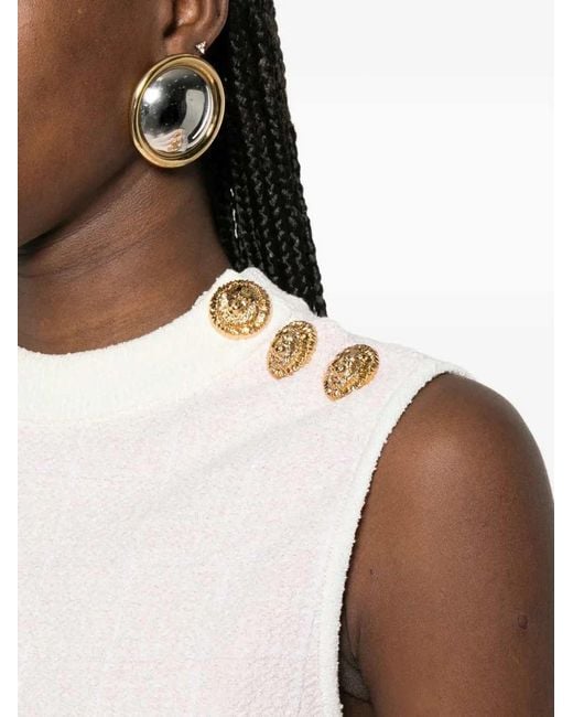 Balmain Pink Sleeveless Top With Button