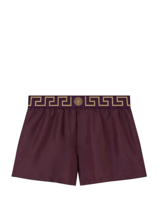 Versace Purple Greca Border Swimsuit for men