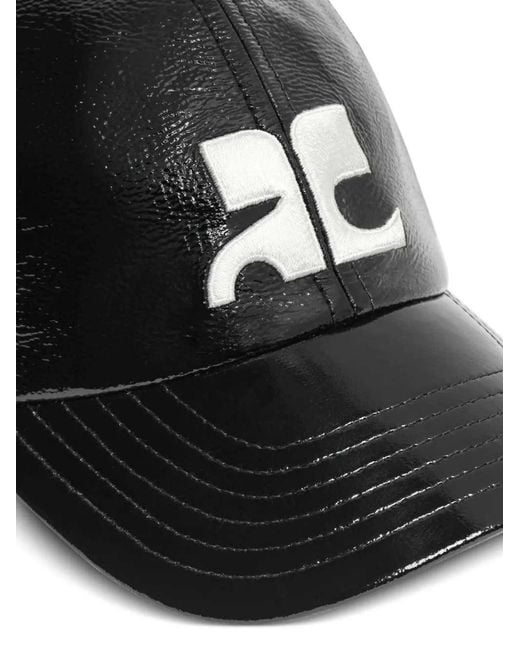 Courreges Black Cap With Vinyl Ac Logo