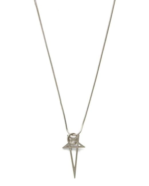 Rick Owens White Pentagram Pendant for men