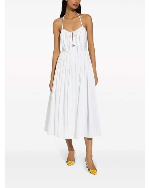 Dolce & Gabbana White Dolce & Gabbana Halter-Neck Dress