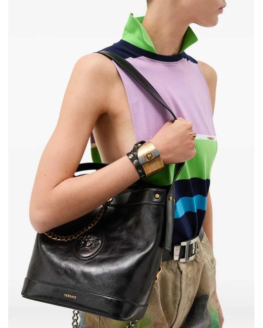 Borsa A Secchiello Piccola di Versace in Black