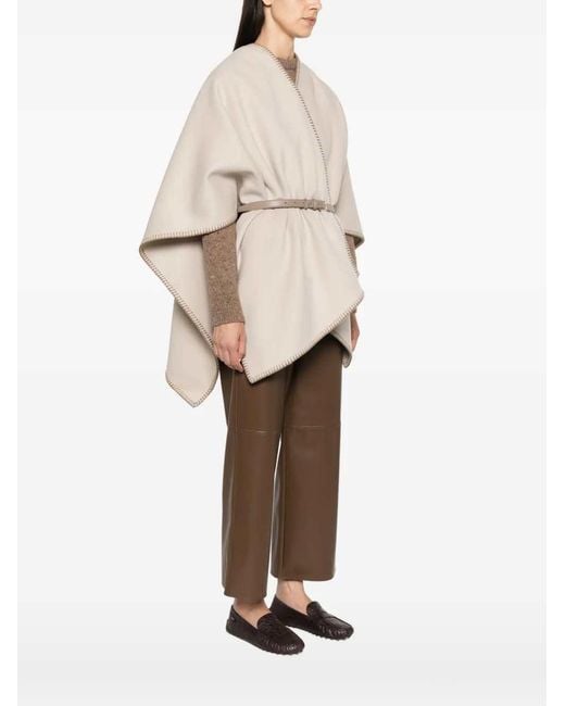 Max Mara Natural Colomba Belted Poncho
