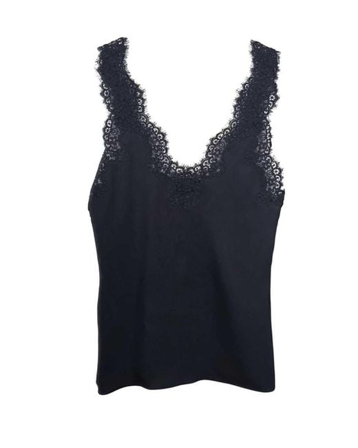 Stella McCartney Blue Lace-Trimmed Top