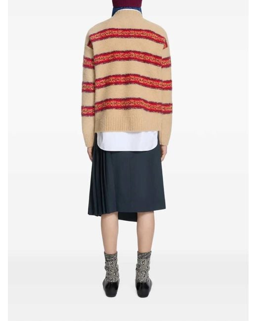 Dries Van Noten Red Jacquard Wool Sweater for men