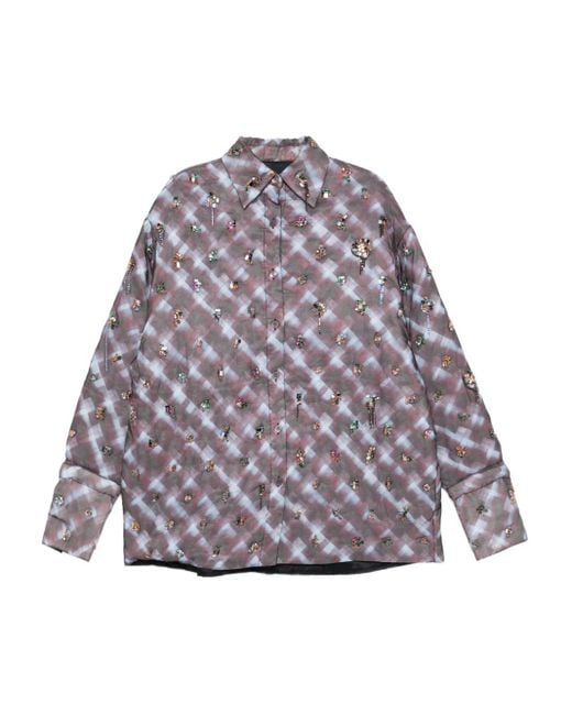 Dries Van Noten Gray Cartan Emb 2111 W.W. Shirt Bur