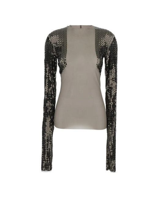 Rick Owens Black Sequin-Embellished Top