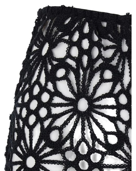 Norma Kamali Black Crochet Pants
