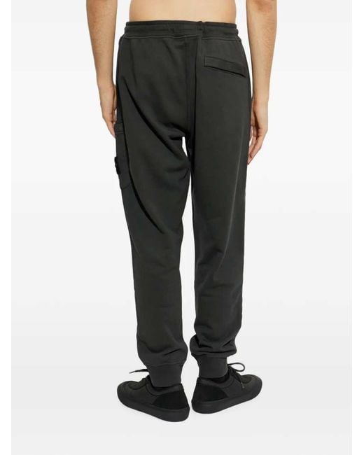 Stone Island Black Jogging Pants With Compass Badge for men