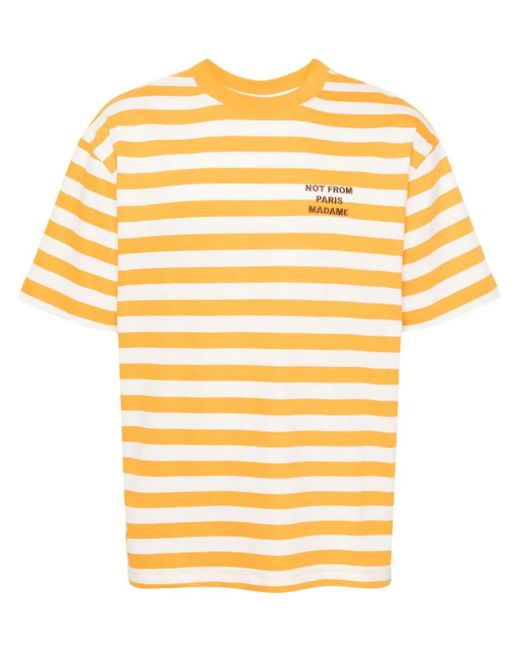 Drole de Monsieur Yellow T-Shirt With Embroidery for men