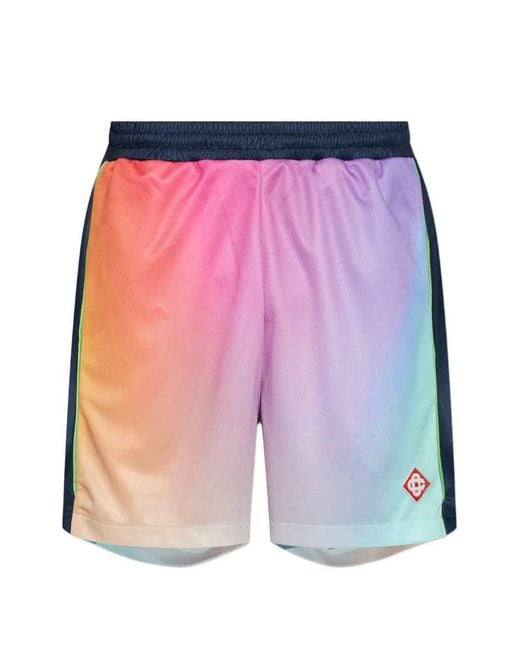 Casablanca Blue Shorts With Faded Effect And Logo for men